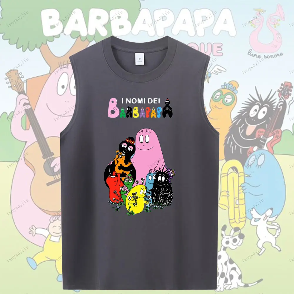 

Футболка с принтом Les Barbapapa, топы, забавная футболка Les Barbapapa, удобные индивидуальные топы, летние уличные футболки унисекс