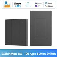 SONOFF M5 SwitchMan Smart Wall Switch 1/2/3 Gang Push Button Switch Works With Sonoff S-Mate/ R5 EWelink Alexa Google Alice Siri