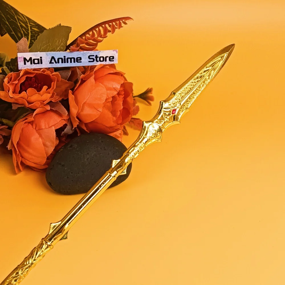 8.6 بوصة إله الحرب الرمح كاتانا أنيمي النينجا سكين الحجم الحقيقي اليابانية الرمح كلينروت بوسيدون سيف معدني الساموراي صابر لعبة هدية