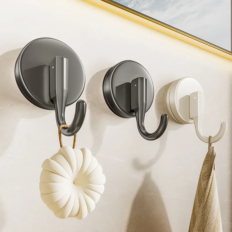 Powerful Suction Cup Hooks Vacuum Reusable Shower Hooks Heavy Duty Clothes Hook Traceless Hook Kitchen Bathroom Wall Hanger Rack