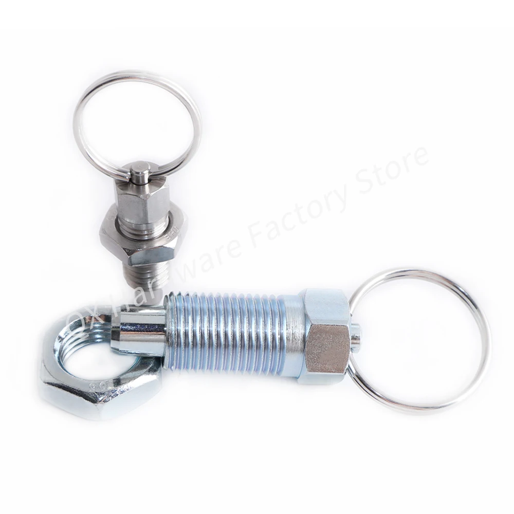 Quick Delivery Of Carbon Steel Stainless Steel Index Pin Retractable Indexing Plungers Pull Ring Positioning Pins With Lock Nut