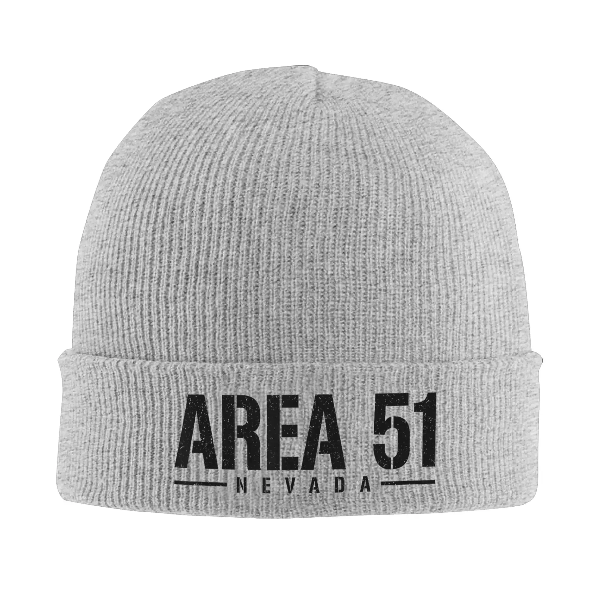 Funny Area 51 Security Las Vegas Knitted Hats Autumn Winter Skullies Beanies Aliens Warning Cap Men Women Acrylic Casual Bonnet