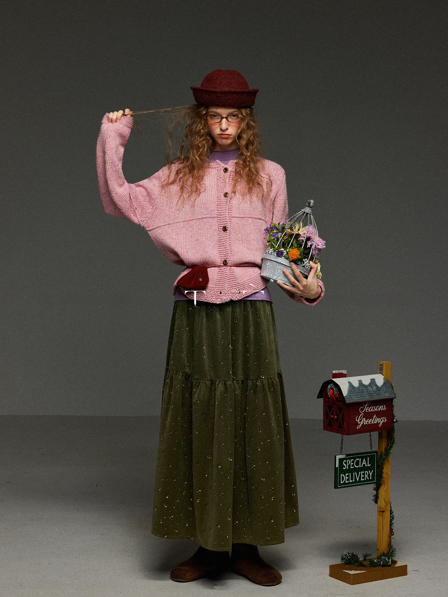 

TNIT Retro Thiened Knitted Sweater Coat round Ne Open Cardigan Women's Casual Versatile Loose Fit Autumn Winter Outerwear