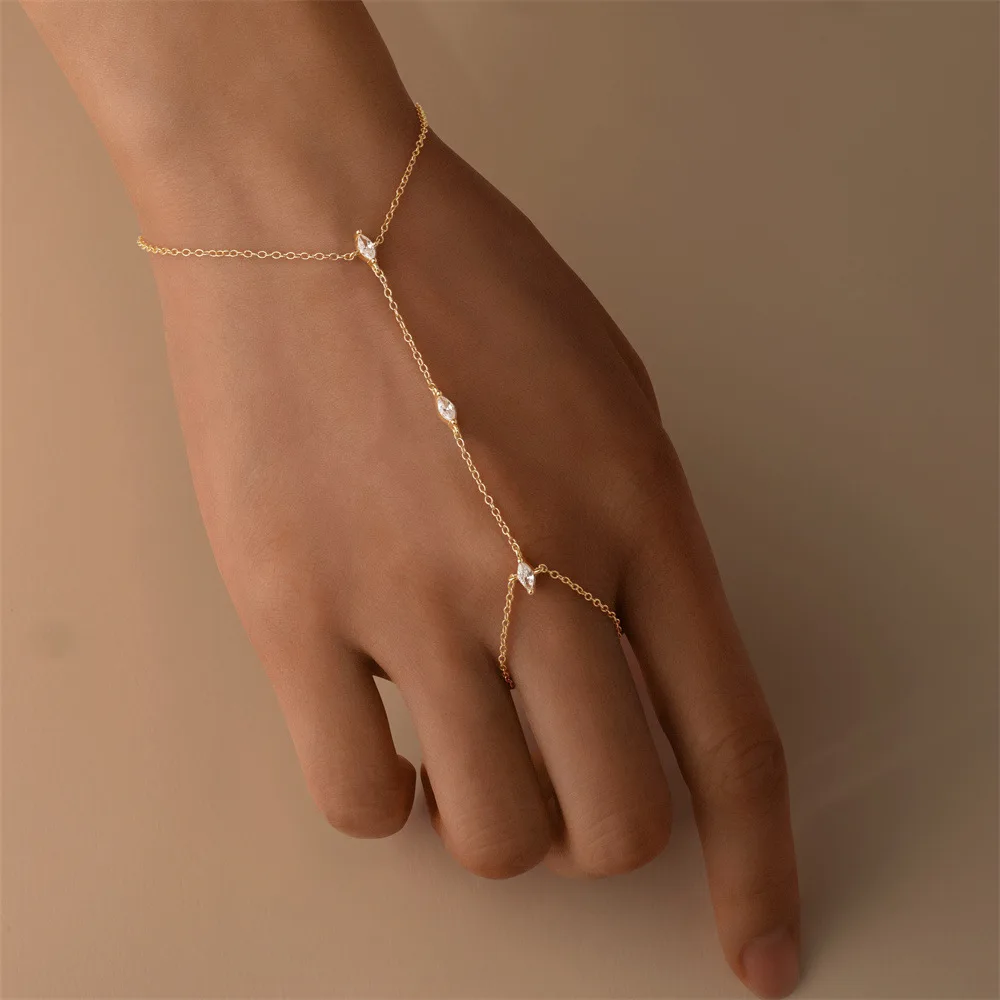 OEVAS Marquise Cut Moissanite Bracelets for Women S925 Silver Lab Diamonds Bracelets Fashion Ring Chain Fine Jewelry Wholesale