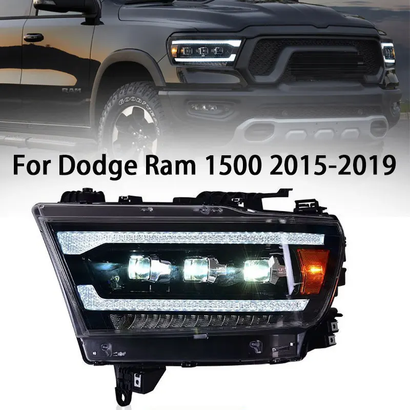 

Фара для Dodge RAM 1500, светодиодная фара 2015-2019, фара RAM DRL, указатель поворота, линза проектора Freemont Angel Eye