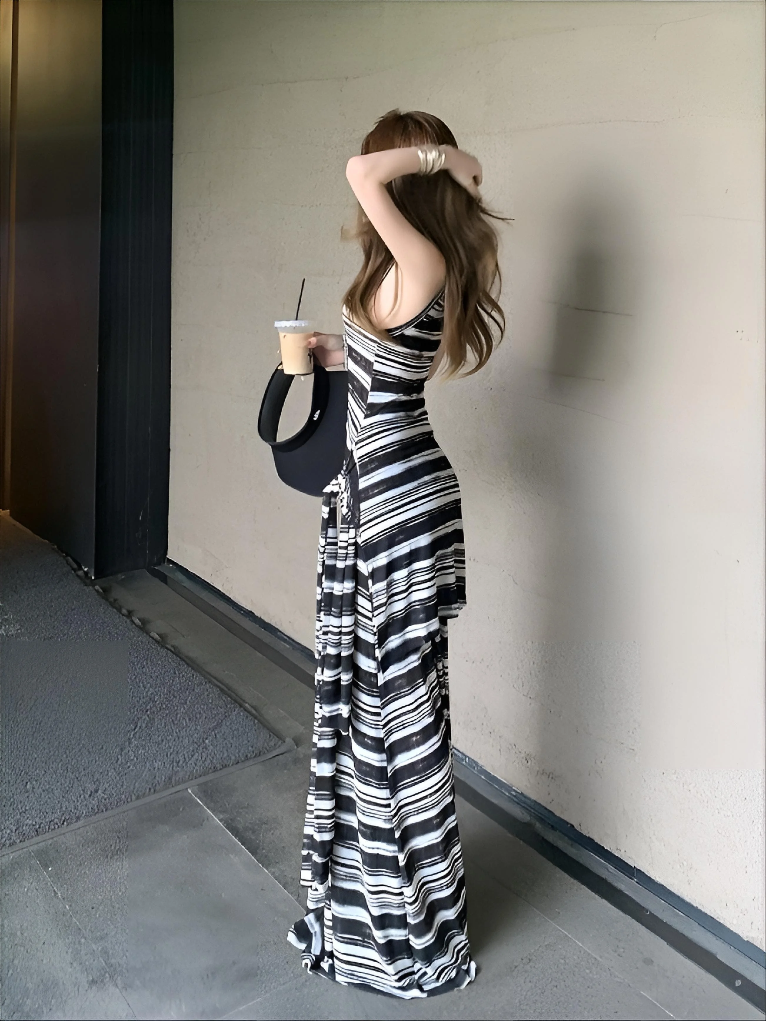 Abiti Abito da donna in champagne estivo modale con scollo all'americana montati multiway smocking resort ultra corto dolce ragazza clubwear sexy