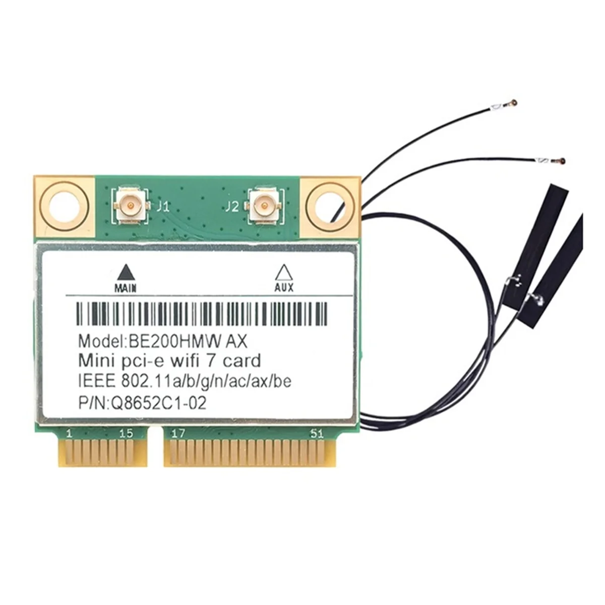 WiFi 7 PCI-E WiFi-kaart BE200 BE200HMW 8774 Mbps 2.4G/5G/6 Ghz voor Bluetooth 5.4 802.11BE Netwerkadapter Interne Antenne