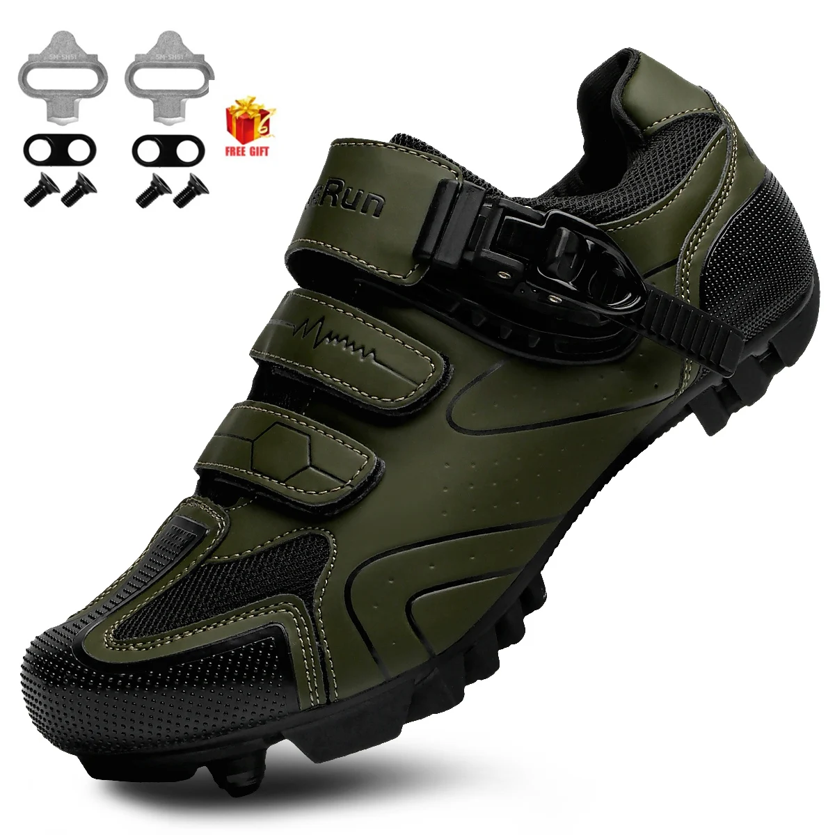New Men\'s Cycling Shoes, Convenient Double Rotating Buckle Woman Shoes, Road Cycling Shoes, Outdoor Sports And Leisure Shoes