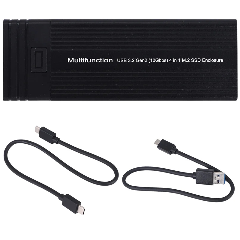 Compact 2 In 1 Type C To M.2 NGFF NVME To USB3.0 3.2 10G SSD Enclosure Solid State Drive Box+HUB