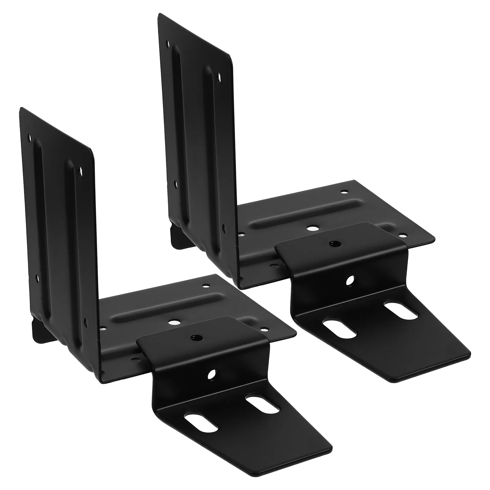 

1 Set Heavy Duty Wall Shelf Bracket 90 Degree Angle Black Matte Metal Support For Cabinets Countertop Workbench Household
