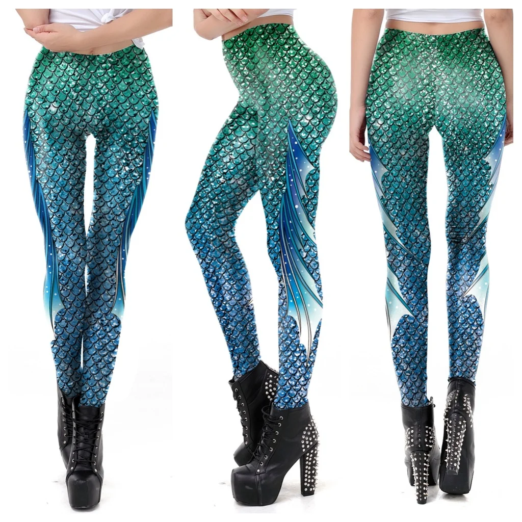 Donne pesce sirena stampa 3D Halloween Cosplay pantaloni adulti Anime Party gioco di ruolo Dress Up pantaloni