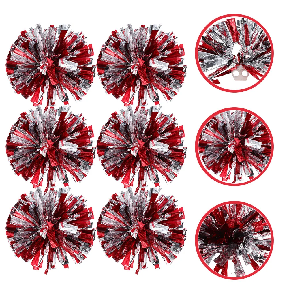 

6 Pcs Cheerleading Hand Flower Glossy Props Pompoms Vitality Dancing Cheerleader Plastic Cheering