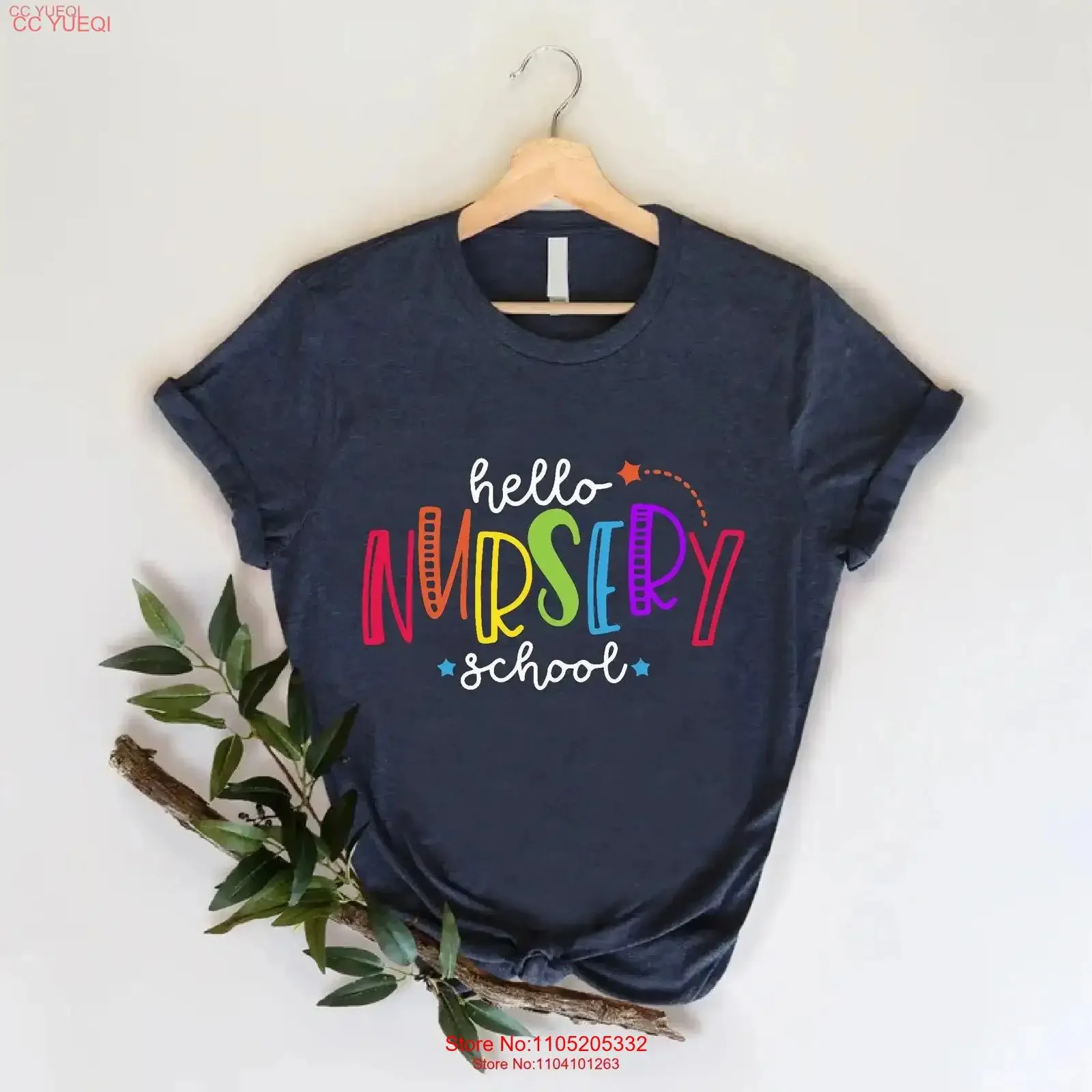 Hello Nursery School T Shirt Pre Teacher Graduation First Day Of Team vintage Washed designer clothes Unisex Soft Comfortable