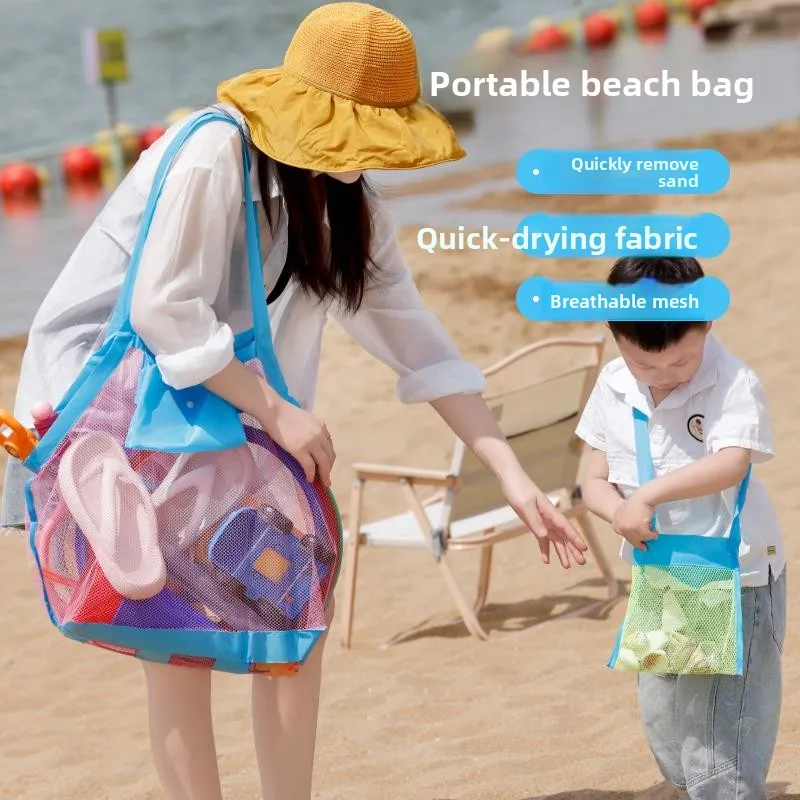 

Large Capacity Sandplay Tool Storage Bag Children's Beach Toys Net Pocket Outdoor Travel Swimming Utility Bag for Boys And Girls