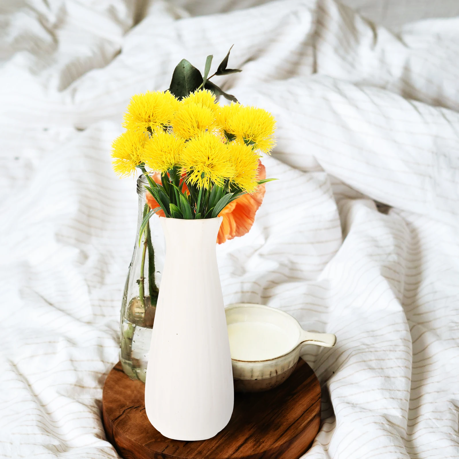 

10Pcs Realistic Faux Dandelion Flowers Artificial Bouquet Simulation Flower Decoration Wedding Banquet Home Fake Dandelions