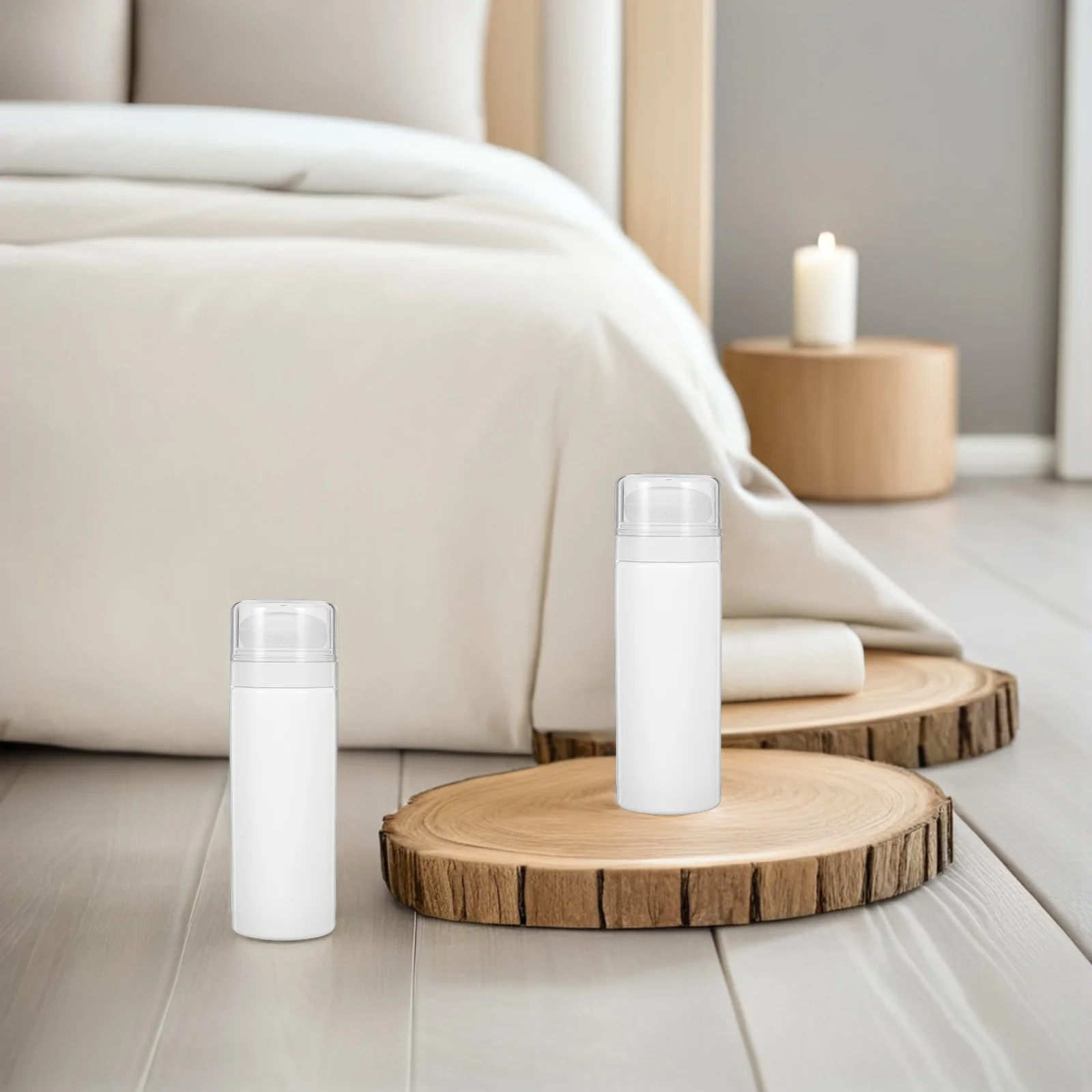 

2pcs Puff Box Travel Talcum Powder Container Storage Bottle With Puff Leakproof Compact Durable For Home Travel Use