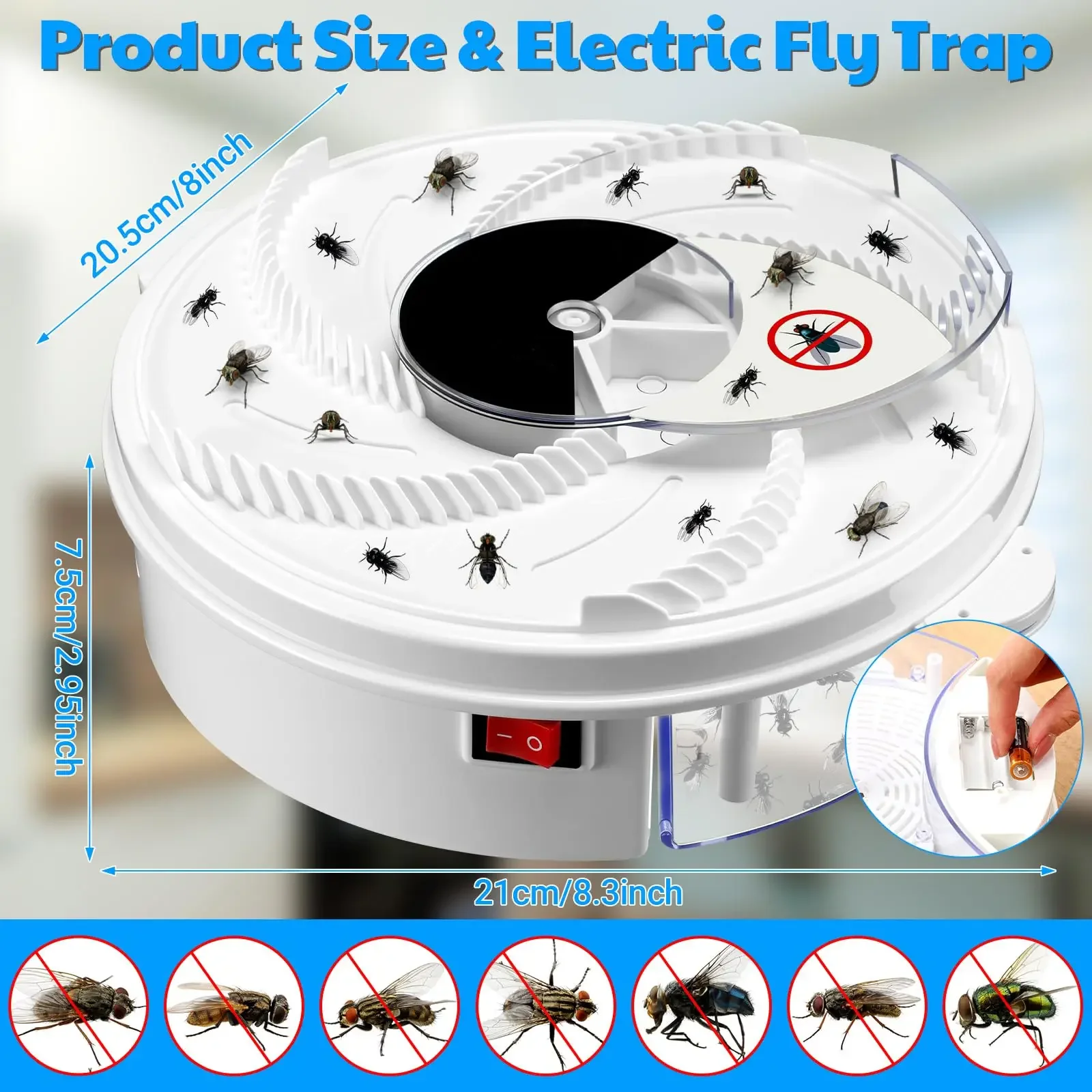 High Efficiency USB Electric Fly Trap Fly Catcher Pest Device Gnat Flying Insect Trap Automatic Indoor Pest Traps Easy Clean