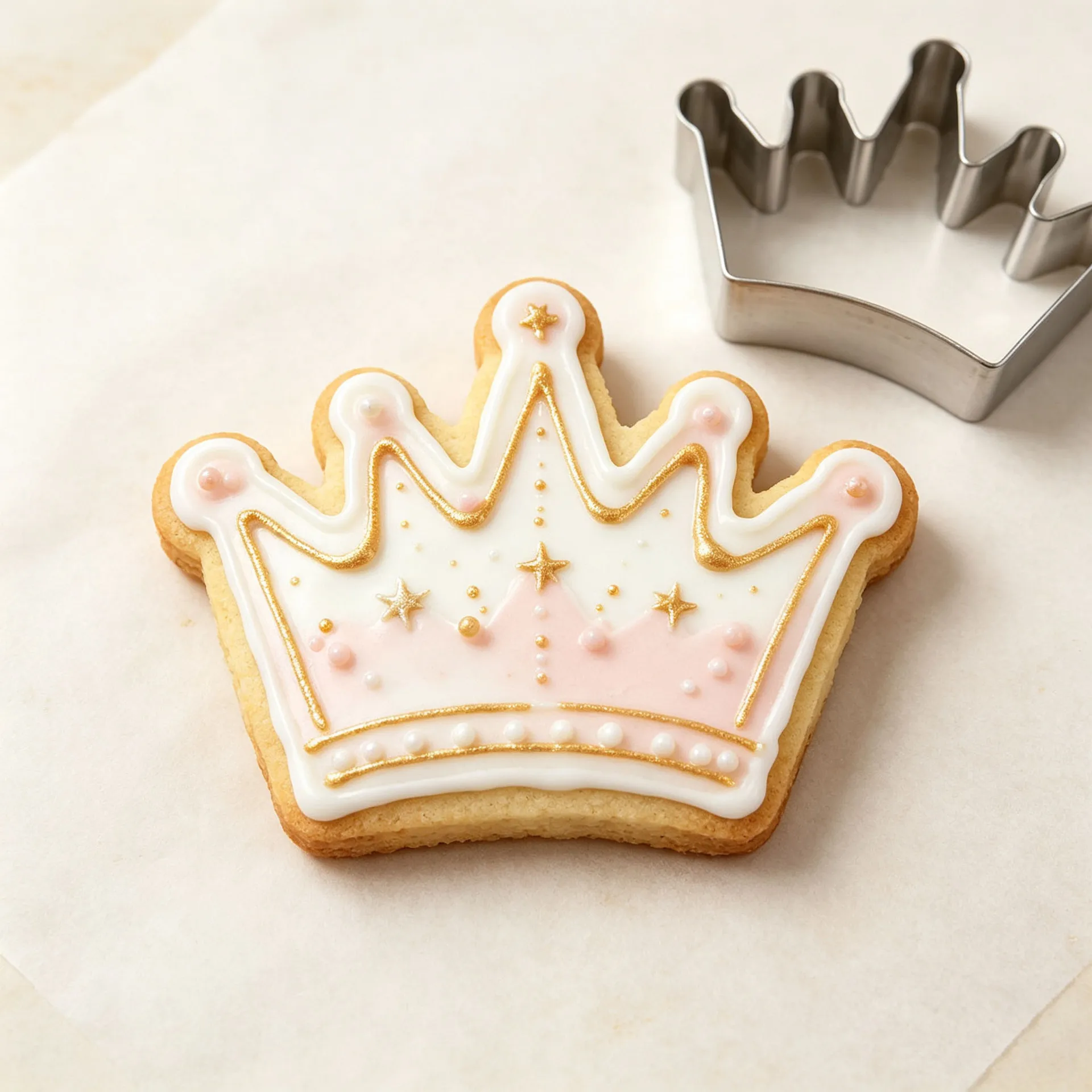 1pc Disney Crown Cookie Cutter, Cute Cartoon Reusable DIY Chocolate Baking Tool, Cookie Stencil Template