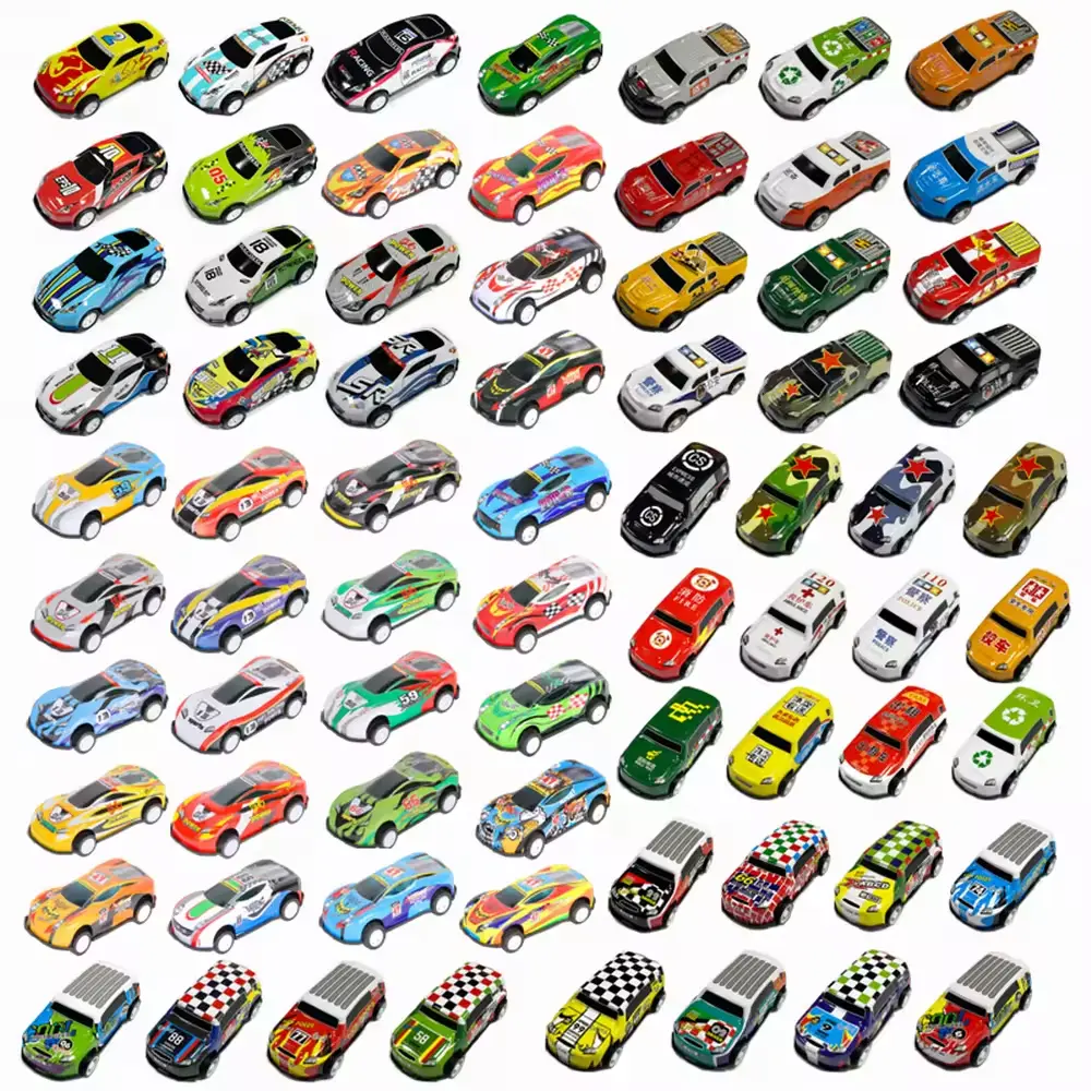100 pçs liga diecast carro mini carros modelo se ttoys para meninos inercia deslizante puxar para trás veículo brinquedo presente de aniversário para crianças criança