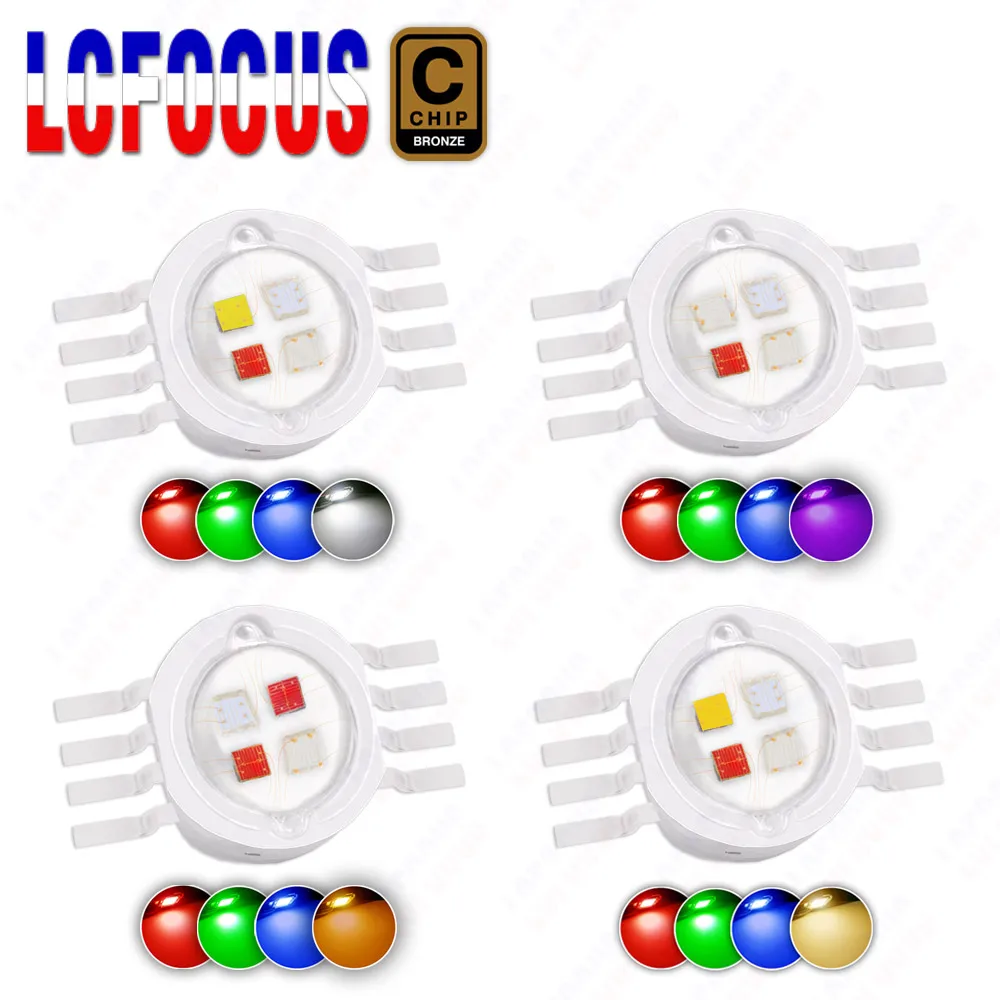 Super Bright LED Chip para Stage DJ, DMX Lâmpada, Bar Bulb, Chip, Vermelho, Verde, Azul, Branco, Amarelo, Roxo, RGBW, RGBW, RGBV, RGBY, COB, 3W, 4W,