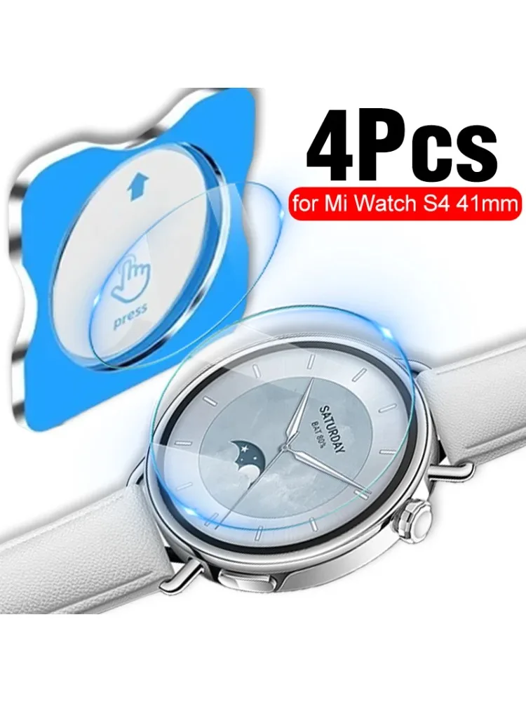 1–4 Stück Premium-Displayschutzfolien für Xiaomi Mi Watch S4 41 mm Smartwatch, gehärtete Glasfolie mit 9H-Härte und automatischem Ausrichtungsset