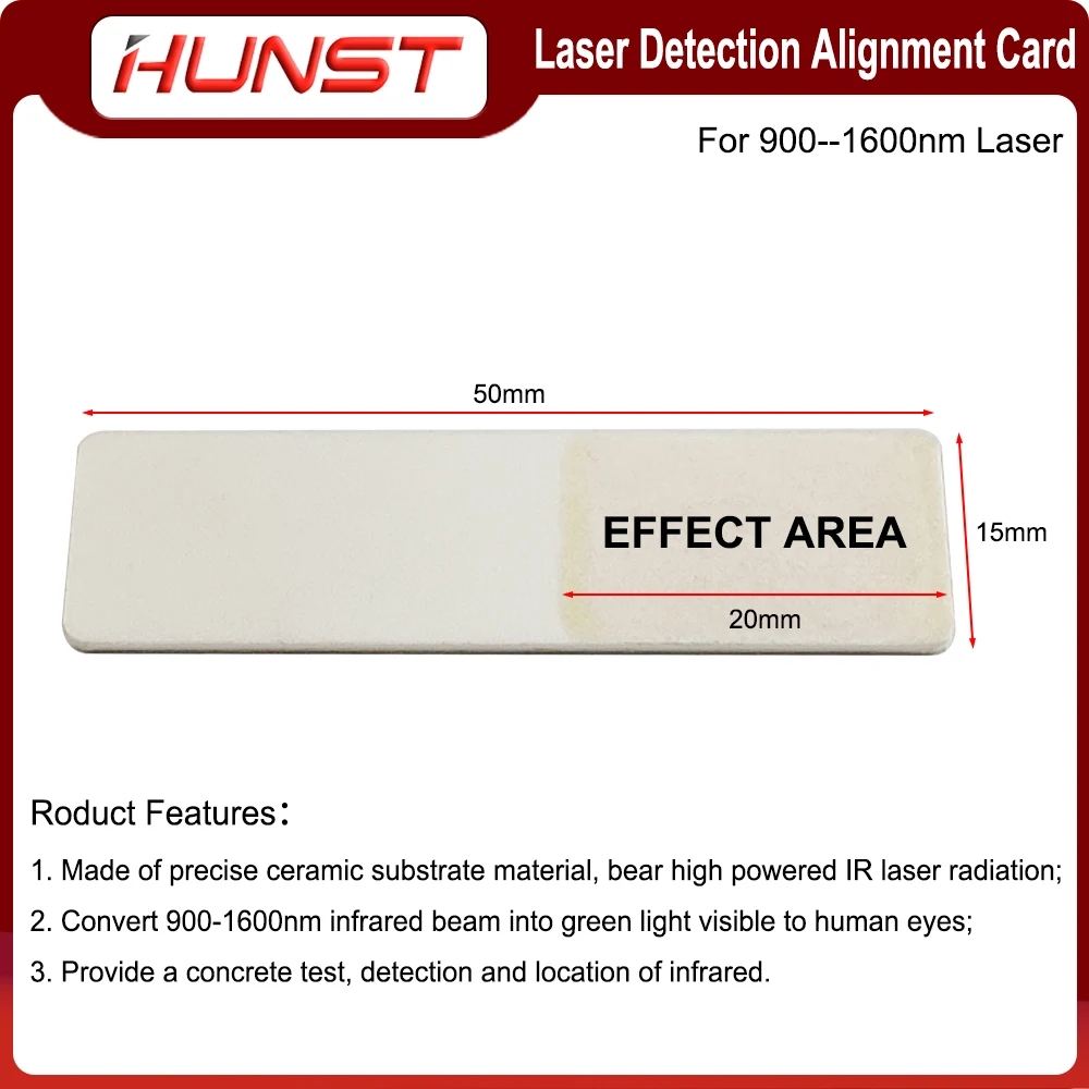 HUNST  Fiber Laser Detection Alignment Card Infrared Dimmer Visualizer Calibrator Ceramic Plate For 900-1600nm Laser