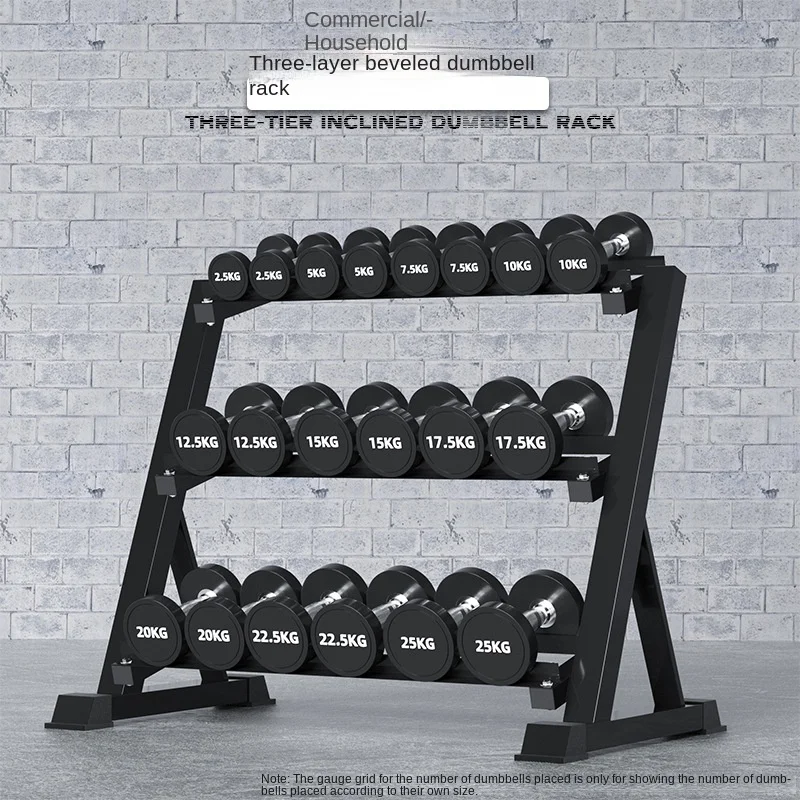 

3-Layer Inclined Foldable Metal Dumbbell Rack Thickened Steel Frame
