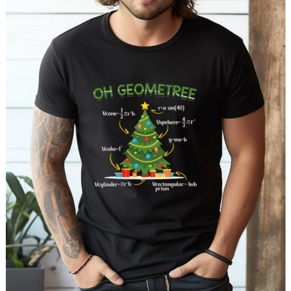 Geometree Christmas Tree Math Lover Mathematician Christmas T-Shirt Sweatshirt Streetwear Men Clothing Camisetas Harajuku Tees