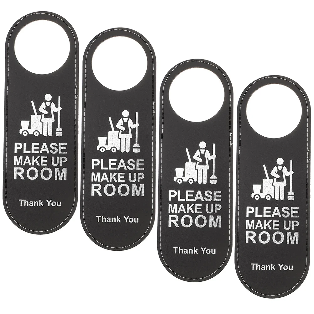 

4Pcs Door Hanger Signs High Quality Double Sided Hotel Sign Not Disturb Make Up Room Easy Hang Privacy White