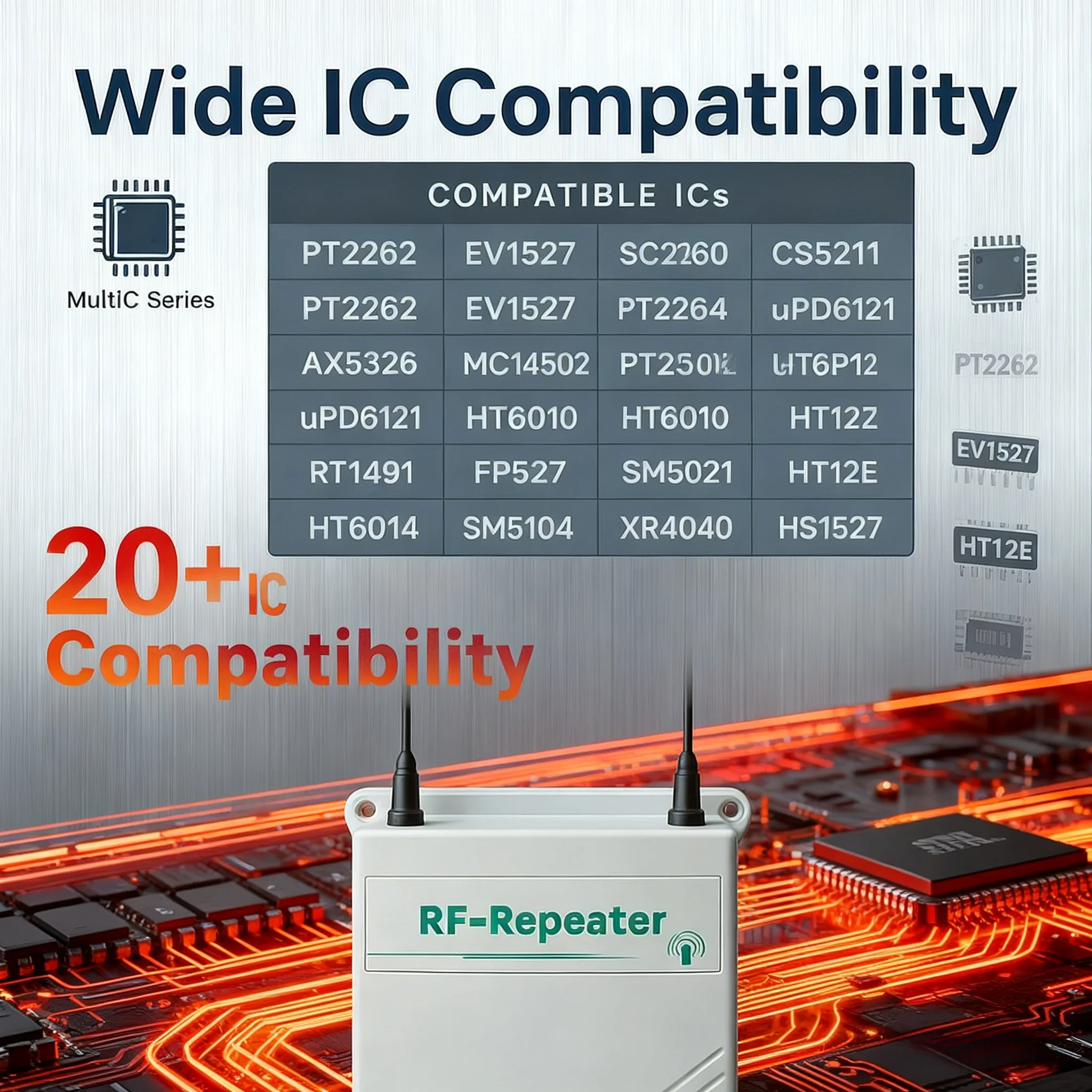 

1000m Long-Range 433MHz Signal Repeater, Booster for Sensors & Alarm Devices, Fix Weak Signal