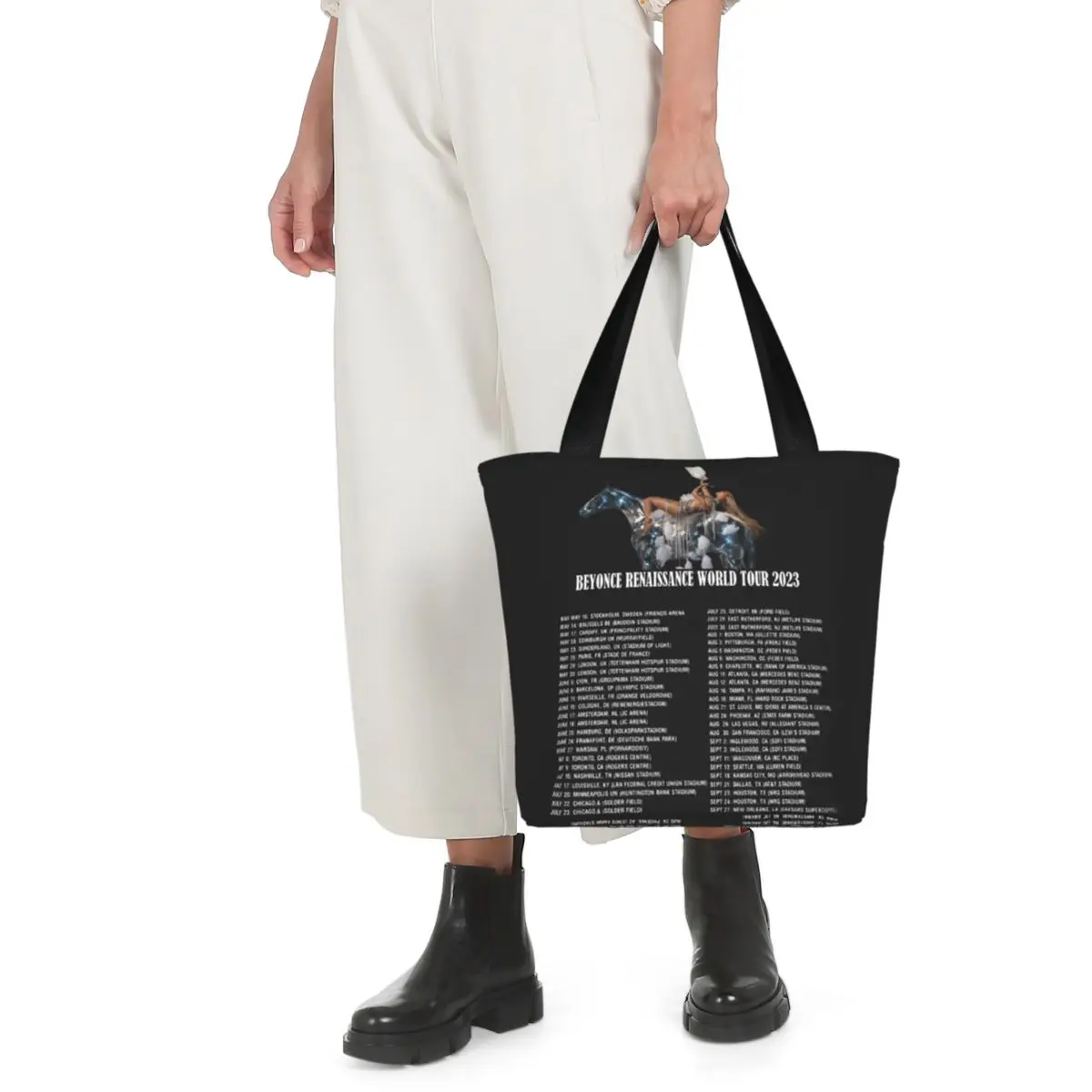 Unisex Tote Bag 2023 Beyonce Renaissance Merch Shopping Bag Zipper Opening Harajuku Trendy World Tour Handbags