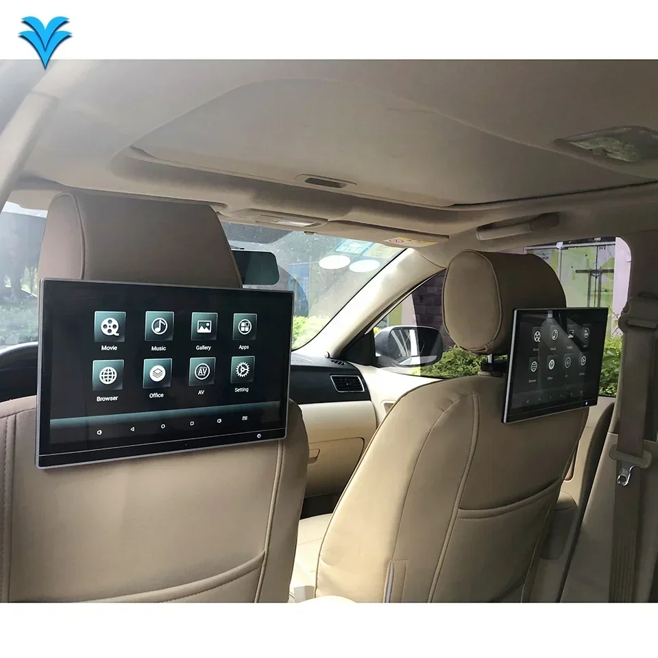 Android 10 Car Seats Rear Entertainment System Headrest Monitors DVD For Porsche Cayenne Macan Panamera 911 Vehicle TV Display