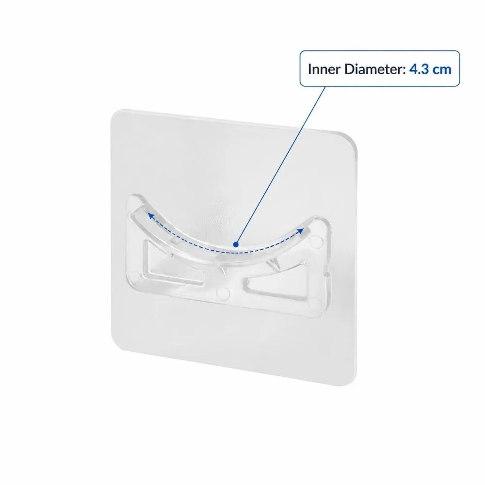 2pcs No Drill Curtain Rod Holders Self Adhesive Transparent Tension Rod Brackets Shower Curtain Rod Bracket Home Bathroom