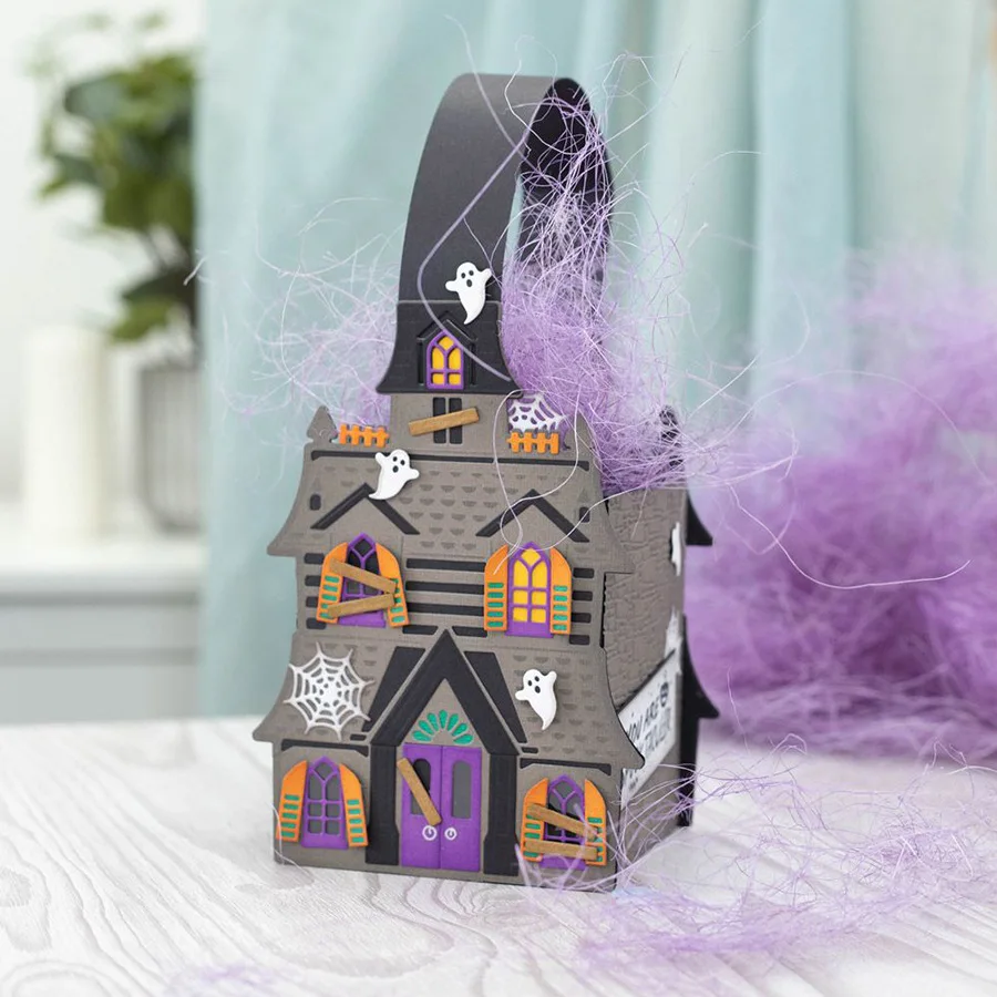 Halloween 3D Haunted house Dies Cuts for Card Making Scrapbooking Dies Metal Couple Cutting Dies new  Craft Border Dies