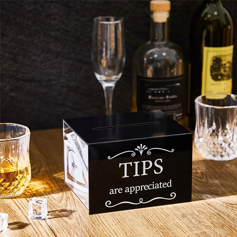 AED6-Tip Potten Voor Geld 6X4X5 Inch Tip Verzameldoos Met Slot Donatie Suggestie Doos Voor tip Opslag Raffling Box