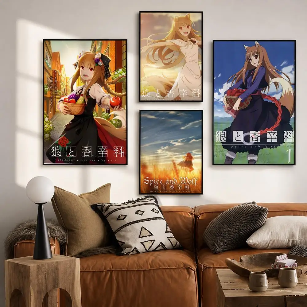 Spice and Wolf Anime Shows Poster HD poster wall art self-stick no-residue for home cafe office great gift
