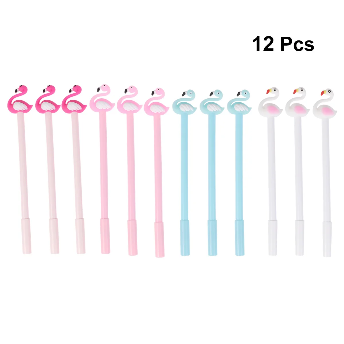 12 Pcs Flamingo Gel Pen Student Office Accessories Accessory Stationery Black Ink Writing Cute