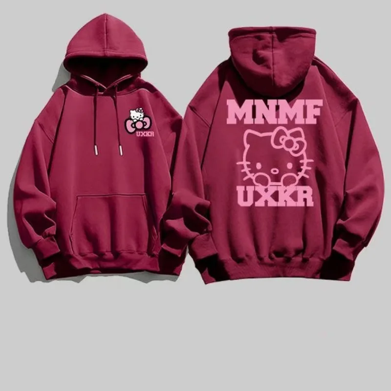 الكورية نمط هوديس المرأة الجديدة مرحبا كيتي ملابس حريمي الشارع الشهير المرأة فضفاضة تنوعا بلوزة كاجوال Kawaii Y2k البلوز