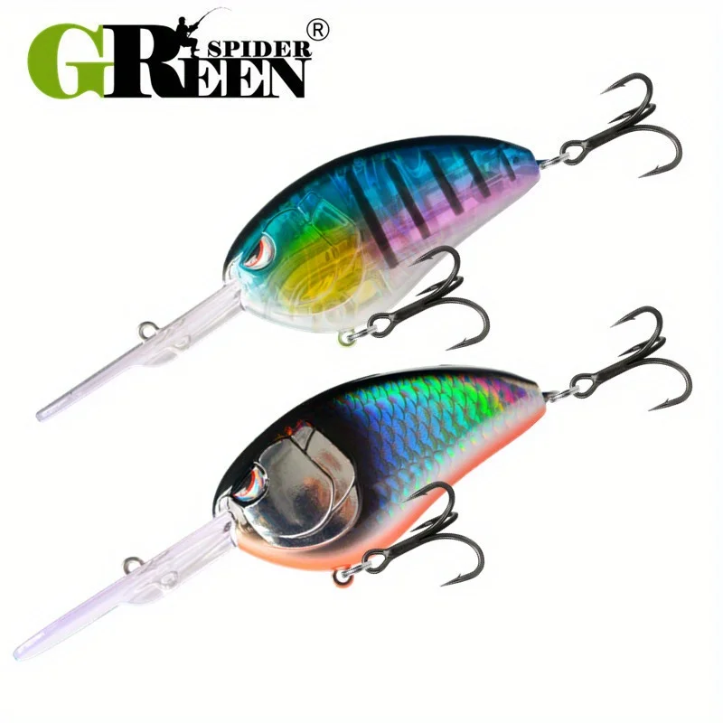 GREENSPIDER Schwimmender Kurbelköder, Angelköder, 70 mm, 28 g, Barsch, Hecht, harter Köder, Jerkbait, professionelle Kurbelköder