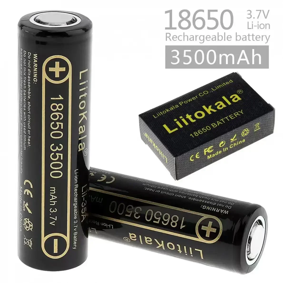 

100% Original LiitoKala Lii-35A 3.7V 3500mAh 10A Discharging Rechargeable Batteries For 18650 Battery/UAV