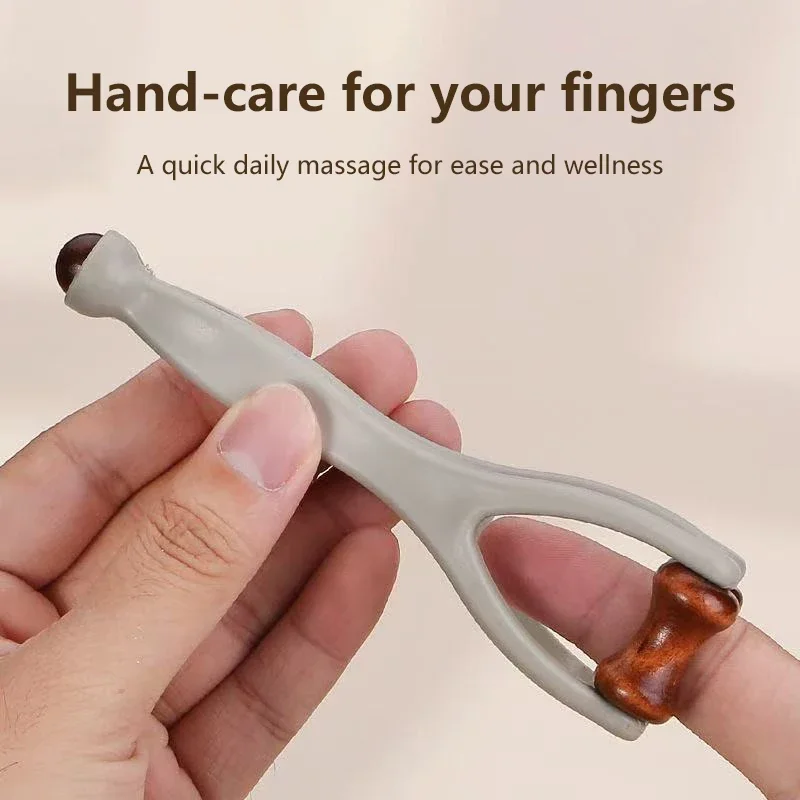 Portable Hardwood Massage Roller Tool Finger Massager Hand Massager Suitable Promote Blood Circulation Roller