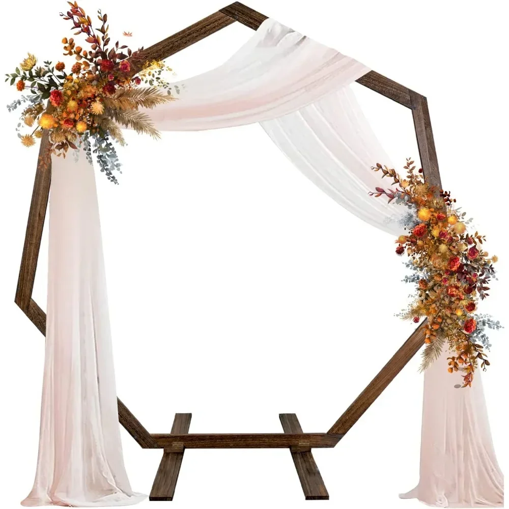 

Wedding Arch 7.2FT, Heptagonal Wood Wedding Arches for Ceremony, Wooden Wedding Arch Arbor (Drapes & Flowers Not Included)