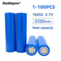 1-100pcs NEW Original Doublepow 18650 Battery 3.7V 2200mah 18650 Lithium Rechargeable Battery for Flashlight Etc