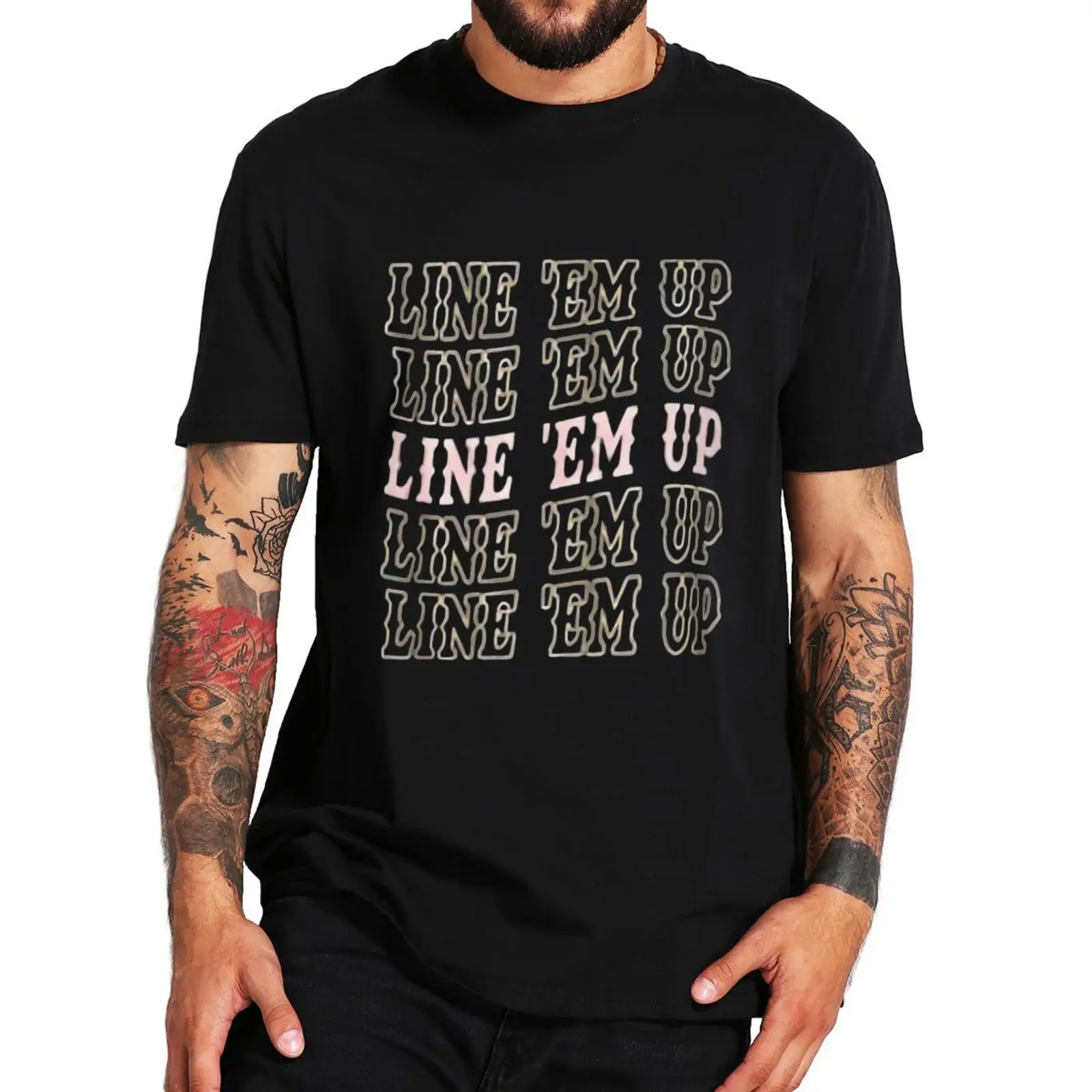 Line Em Up Whiskey Glasses Lyrics T Shirt Country Music Fans Men Women Oversized Tshirt Gift For Music Lovers 100% Cotton