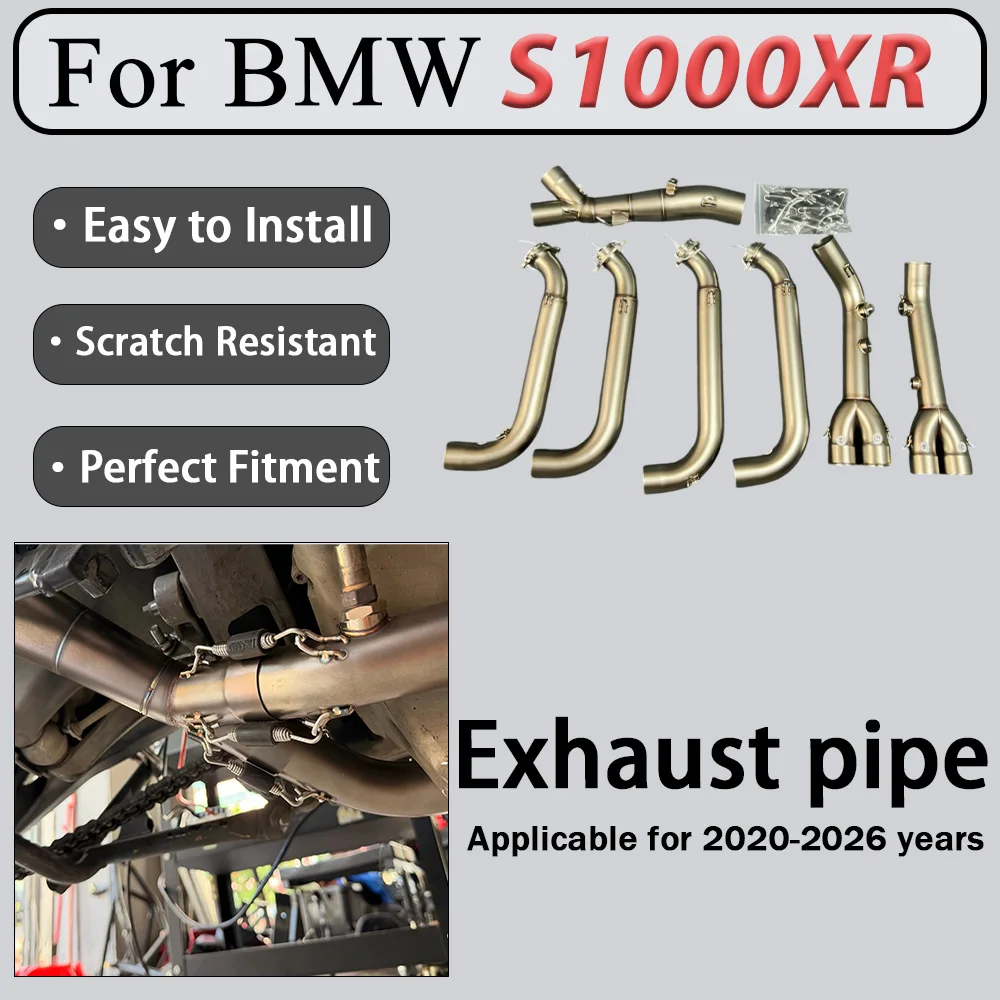 For BMW S1000XR 20-26 FST Stainless Steel Front Mid-Pipe Exhaust Kit High Performance Durable Material for Enhanced Riding