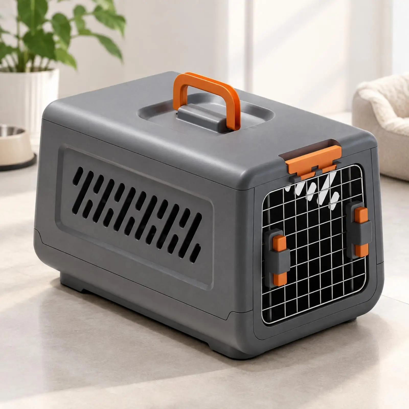 Space Saving Travel Crate for Kittens and Puppies with Ventilation Slots and Foldable Storage