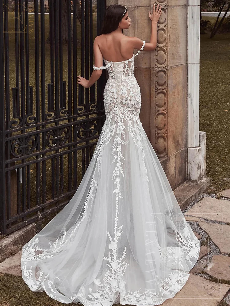 Vestidos de casamento encantadores, requintado, alças espaguete, sereia, vestido de noiva, robe de mariée para mulheres, vestido de noiva brilhante personalizado