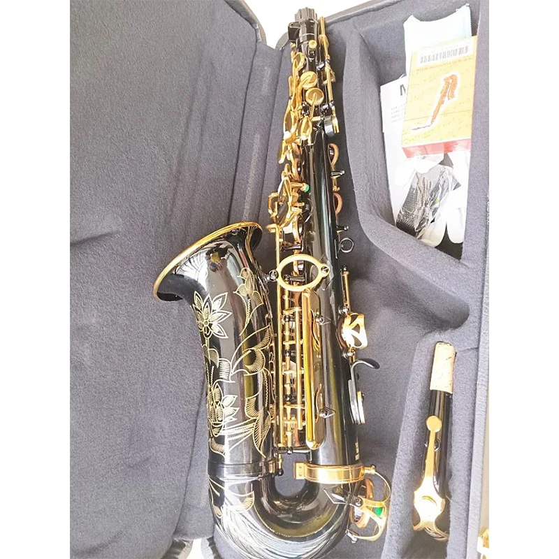 

Brand Black YAS 82Z Alto Saxophone E Flat Gold Plated Key Professional Musical Instruments Sax With Mouthpiece Leather Case and