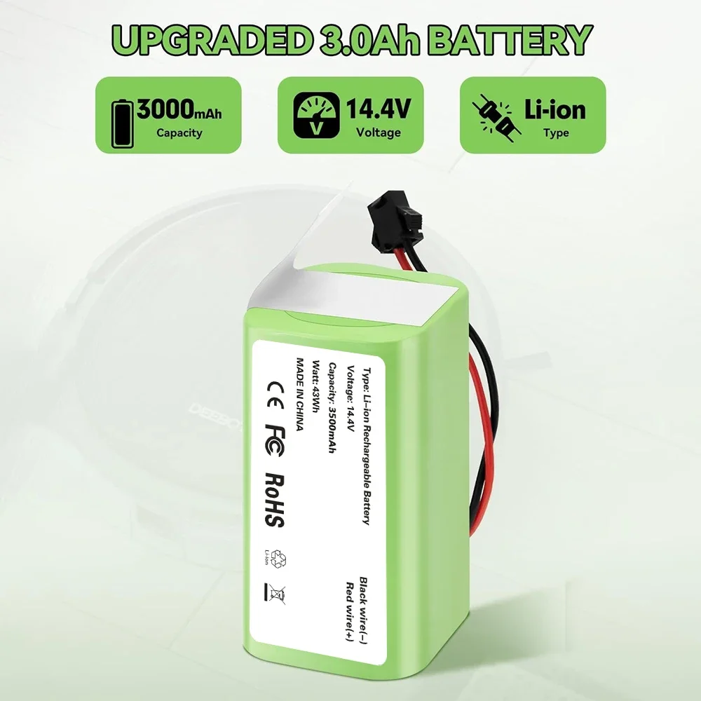 

High Capacity 3500mAh 14.4V Battery Replacement for Eufy RoboVac 11S MAX 25C 30C 15C 35C G10 G20 G30 Edge Vacuum Cleaner