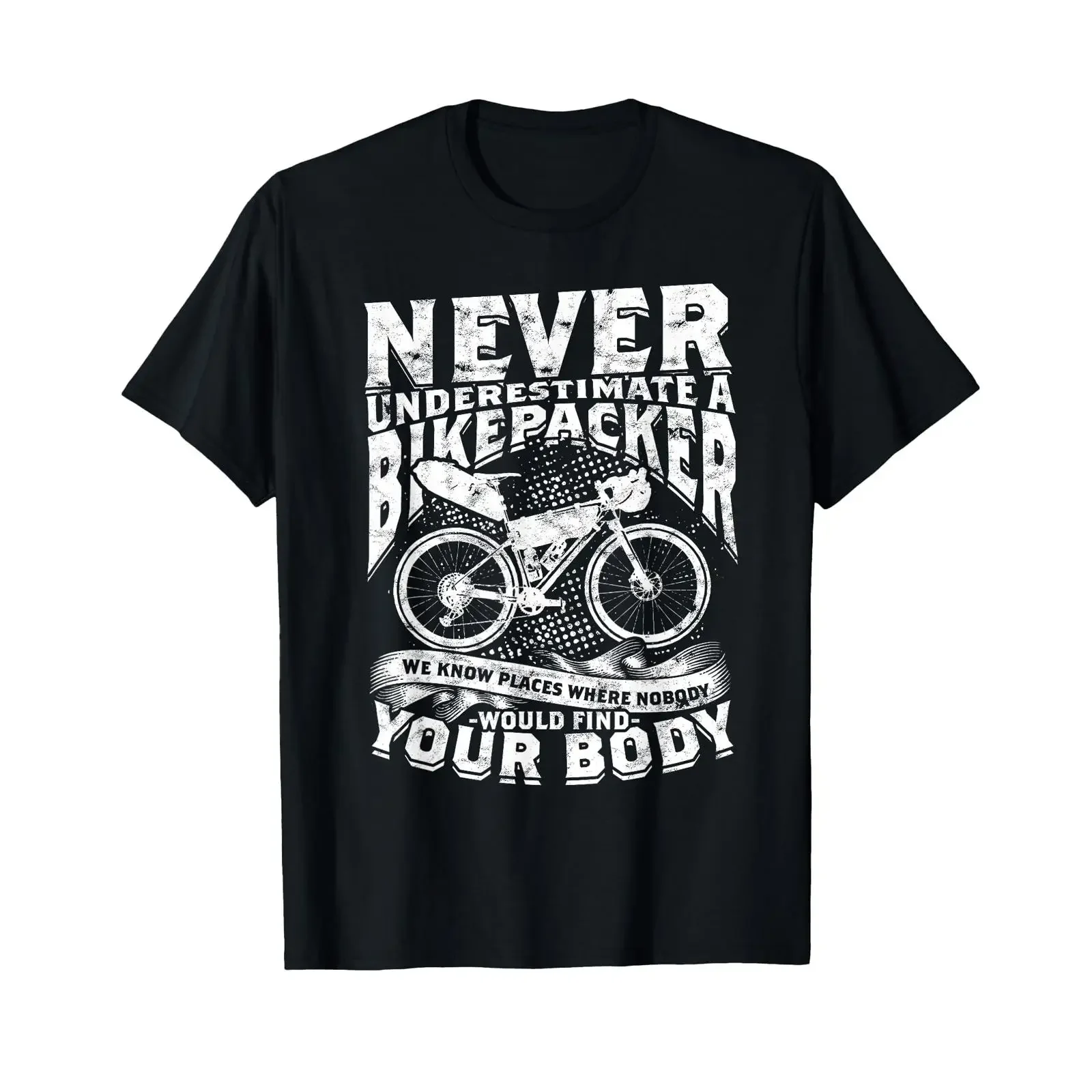 Bikepacking Bicycle Pack Gravel Bike Cycling T Shirt black vintage Washed streetwear Breathable Slightly fashion